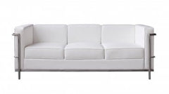 J&M Furniture White Cour Italian Leather Sofa 176551-S-W