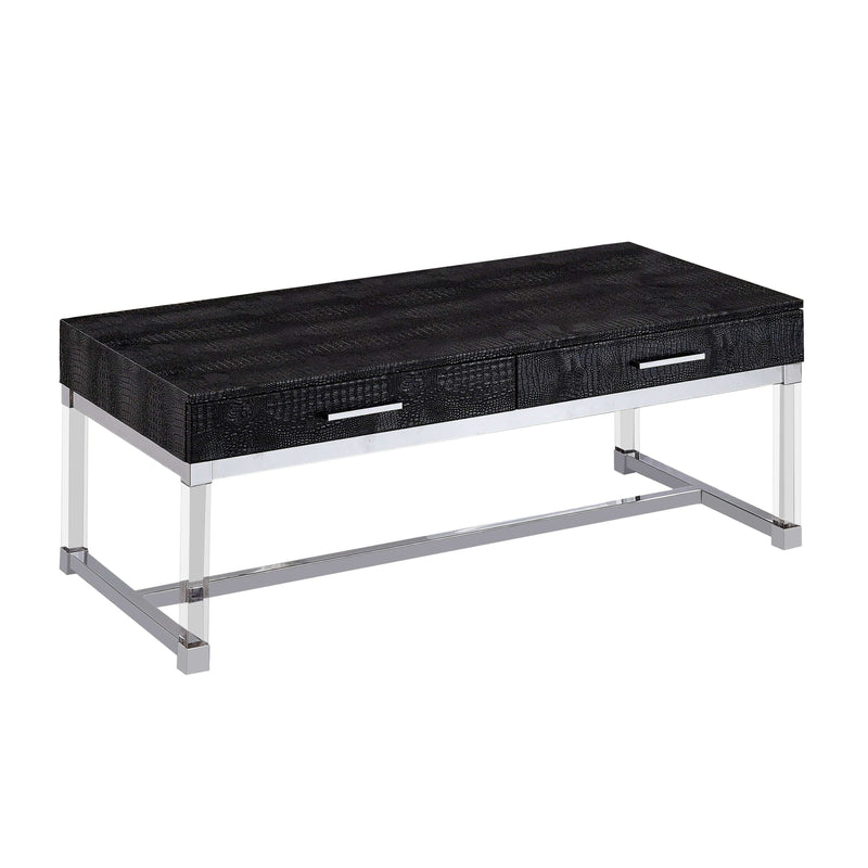 Furniture of America Dundy Black 2-Drawer Coffee Table in Black IDF-4380BK-C