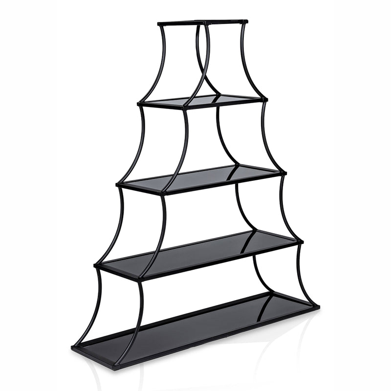 Furniture of America Kladden Sand Black 5-Shelf Bookcase IDF-AC301-5