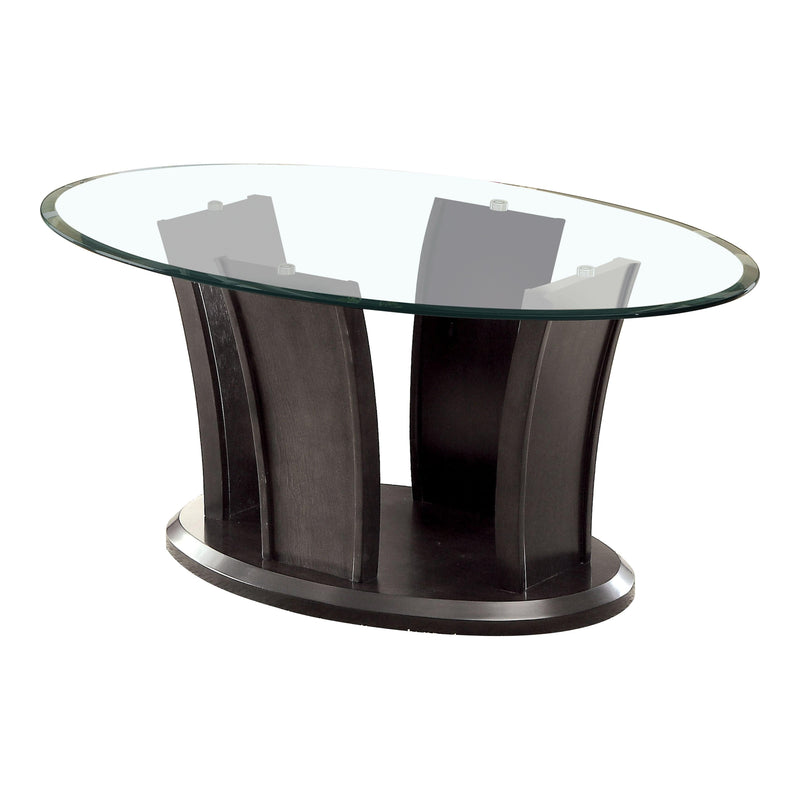 Furniture of America Jillyn Grey Glass Top Coffee Table IDF-4104GY-C