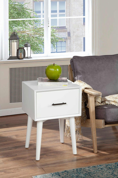 Alpine Furniture Flynn White End Table 966-W-62