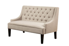 Alpine Furniture Posh Light Grey Upholstered Button Tufted Bench 8098-2