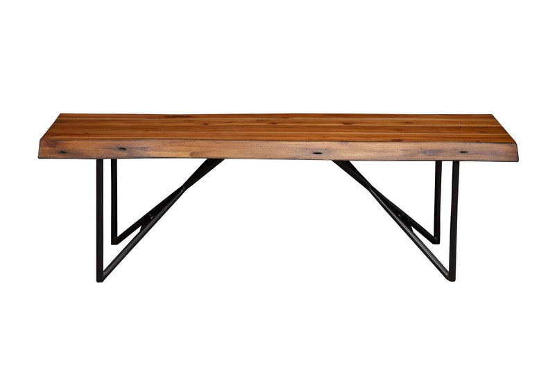 Alpine Furniture Live Edge Light Walnut Bench 1968-33