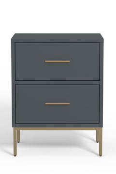 Alpine Furniture Madelyn Slate Gray Two Drawer Nightstand 2010G-02