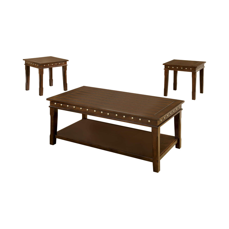 Furniture of America Helger Wood 3-Piece Coffee Table Set IDF-4630-3PK