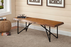 Alpine Furniture Live Edge Light Walnut Bench 1968-33