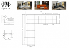 J&M Furniture 7 PC White Modular Lego Sectional Sofa Set 176656