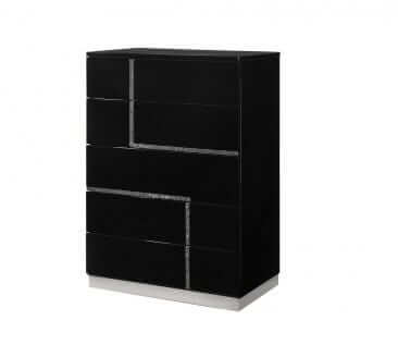 J&M Furniture Lucca Black Bedroom Set 6PC King 17685-K-6PC