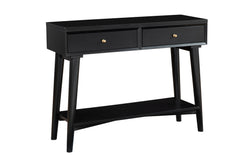 Alpine Furniture Flynn 2 Drawer Console Table 966BLK-63