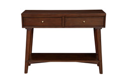 Alpine Furniture Flynn Walnut 2 Drawer Console Table 966WAL-63