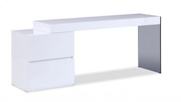 J&M Furniture Mia Modern White High Gloss Office Desk 180751