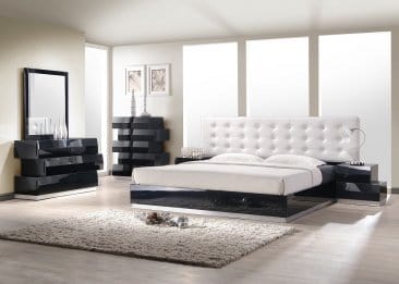 J&M Furniture Black Milan bedroom Set 6 PC King 176871-K-6PC