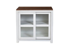 Alpine Furniture Mystic Brown & White Donham Small Display Cabinet 3737-34