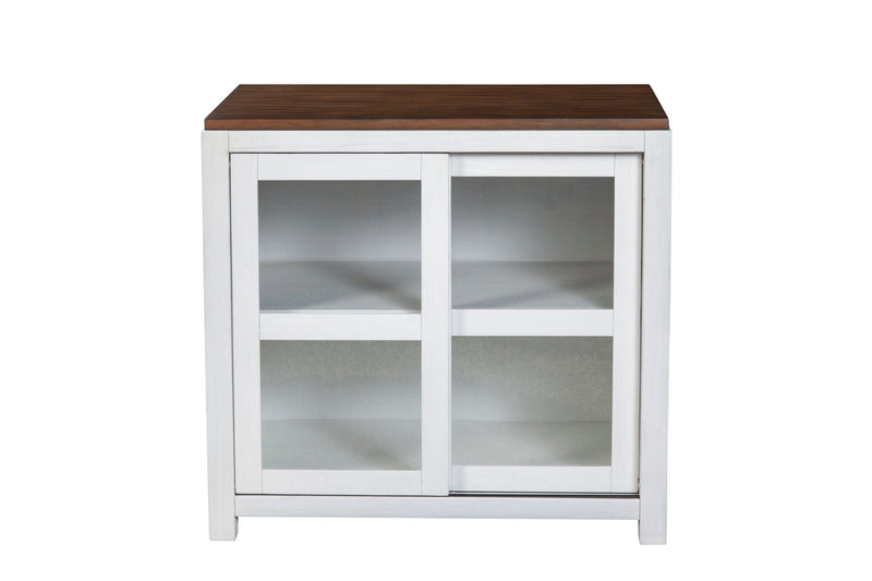 Alpine Furniture Mystic Brown & White Donham Small Display Cabinet 3737-34