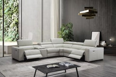 J&M Furniture Picasso 6 PC Silver Grey Motion Sectional 18865-SG