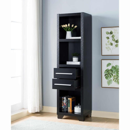 ID International Black 3- Shelves Media Pier 27062P
