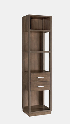 ID USA Walnut Oak 4-Shelves Media Tower 182343P