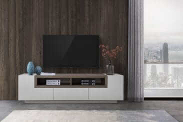J&M Furniture W TV002 White Gloss/Gray Veneer 1763940