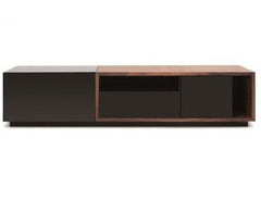 J&M Furniture TV Stand 047 in Black High Gloss & Walnut 17875