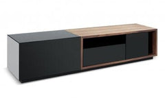 J&M Furniture TV Stand 047 in Black High Gloss & Walnut 17875