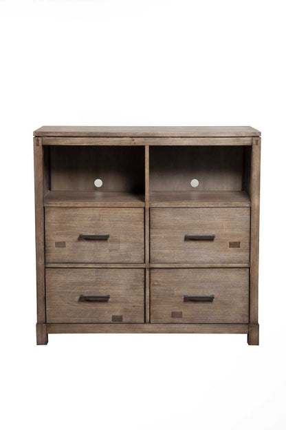 Alpine Furniture Sydney 4 Drawer Weathered Grey TV Media Chest 1700-11