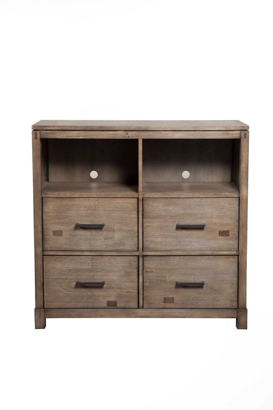 Alpine Furniture Sydney 4 Drawer Weathered Grey TV Media Chest 1700-11