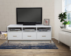 Alpine Furniture Madelyn White 3-Shelves TV Console 2010-10