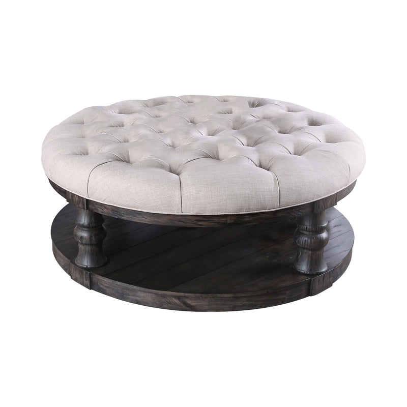 Furniture of America Cintra Rustic Cushion Top Coffee Table IDF-4424GY-F-C