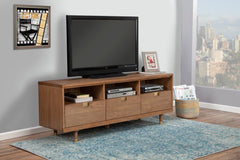 Alpine Furniture Easton 3 Open Shelves Sand TV Console 2088-10