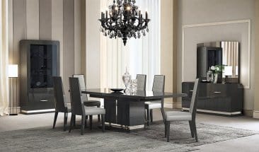 J&M Furniture Valentina 7PC Modern Dining in Grey Lacquer High Gloss 18452