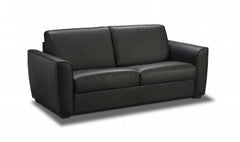 J&M Furniture Black Leather Ventura Sofa Bed 18232