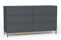 Alpine Furniture Madelyn Slate Gray Six Drawer Dresser 2010G-03