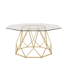 Furniture of America Growder Gold Glass Top Coffee Table IDF-4374GD-C