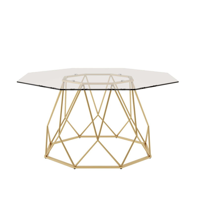 Furniture of America Growder Gold Glass Top Coffee Table IDF-4374GD-C