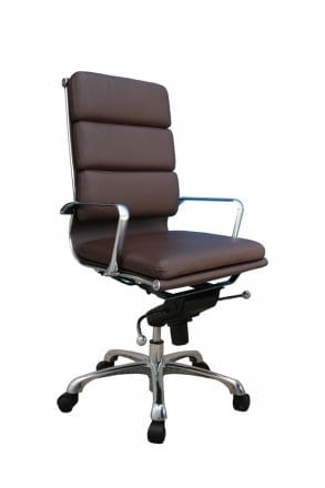 J&M Furniture Brown Plush High Back Office Chair 176471