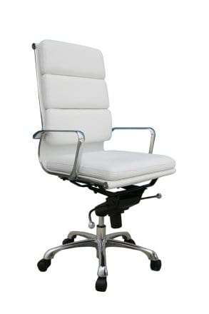 J&M Furniture White Plush High Back Office Chair 176472