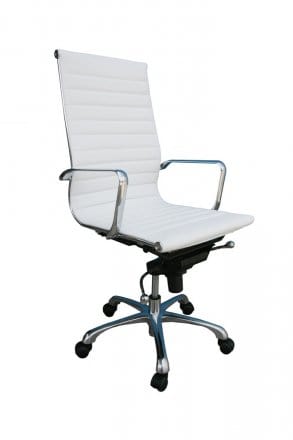 J&M Furniture White Comfy High Back Office Chair 176501