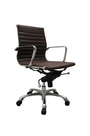 J&M Furniture Brown Comfy Low Back Office Chair 17652