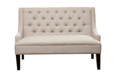 Alpine Furniture Posh Light Grey Upholstered Button Tufted Bench 8098-2