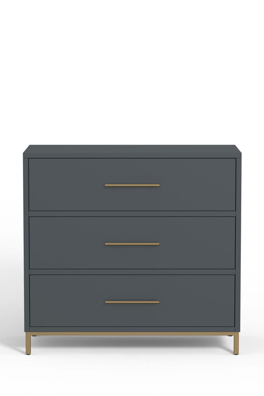 Alpine Furniture Madelyn Slate Gray Three Drawer Small Chest 2010G-04