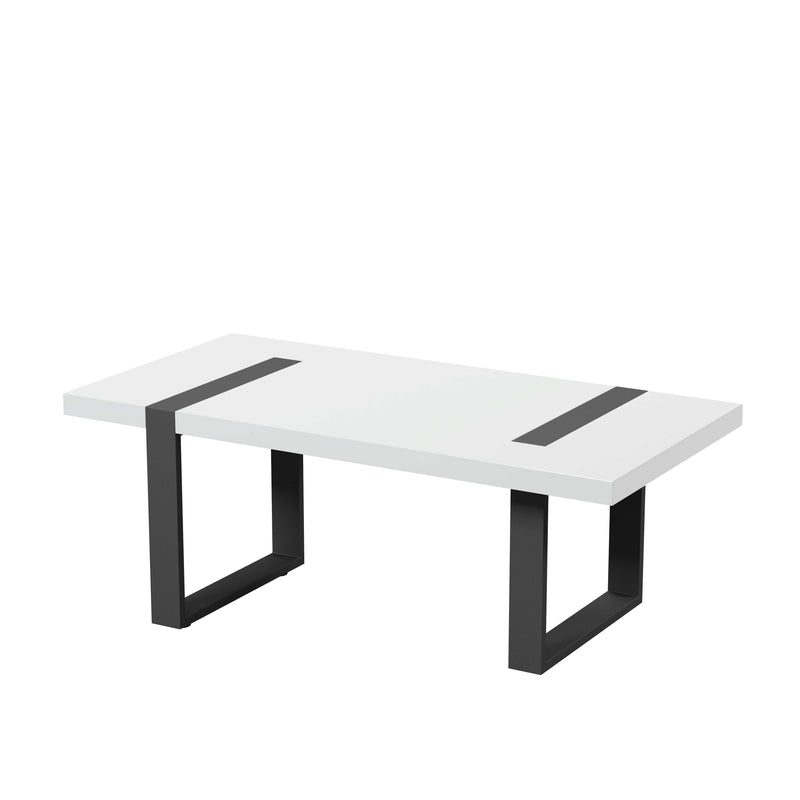 Furniture of America Aryala Sled Black and White Coffee Table IDF-4403C