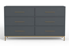 Alpine Furniture Madelyn Slate Gray Six Drawer Dresser 2010G-03