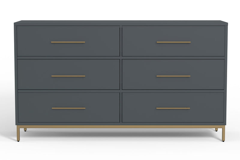 Alpine Furniture Madelyn Slate Gray Six Drawer Dresser 2010G-03