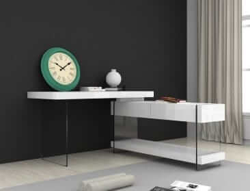 J&M Furniture White High Gloss Cloud Desk 179921-D