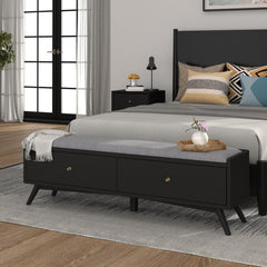 Alpine Furniture Flynn Black Bench 966BLK-12