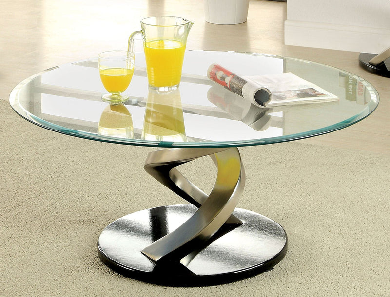 Furniture of America Palomina Glass Top Coffee Table IDF-4729C