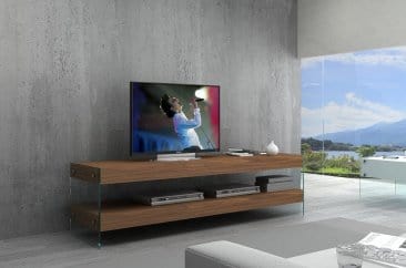 J&M Furniture Elm TV Base in Walnut 178544