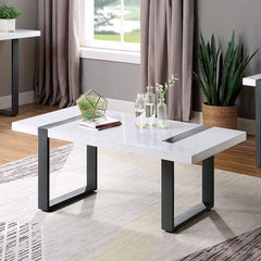 Furniture of America Aryala Sled Black and White Coffee Table IDF-4403C