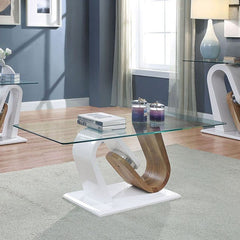 Furniture of America Bronta Glass Top Coffee Table IDF-4748C