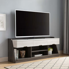 ID USA White Oak & Distressed Grey 4-Shelf TV Stand 212870